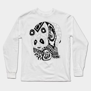 mexican panda bear with totonac patterns ecopop Long Sleeve T-Shirt